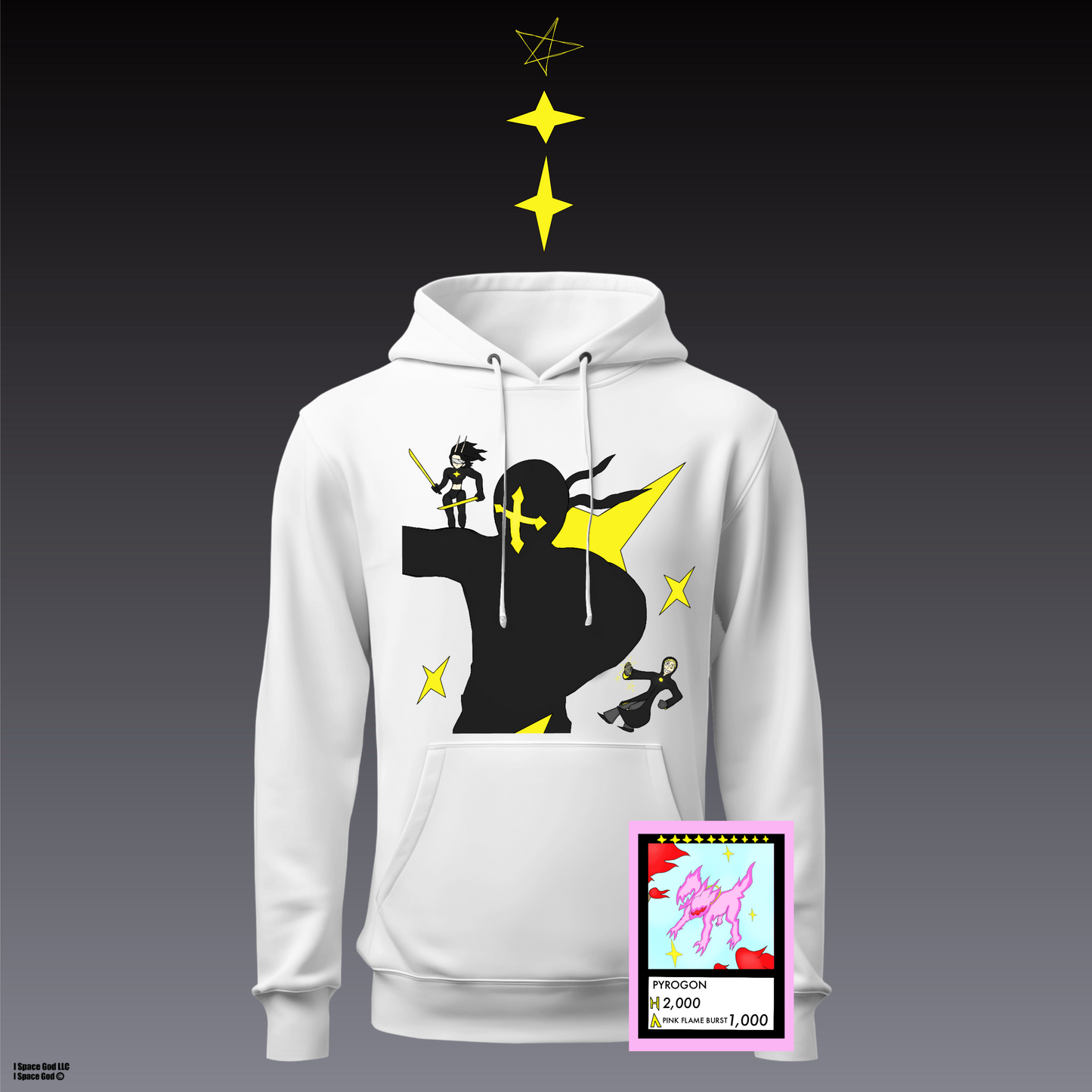 STAR ASSASSINS HOODIE and PYROGON card